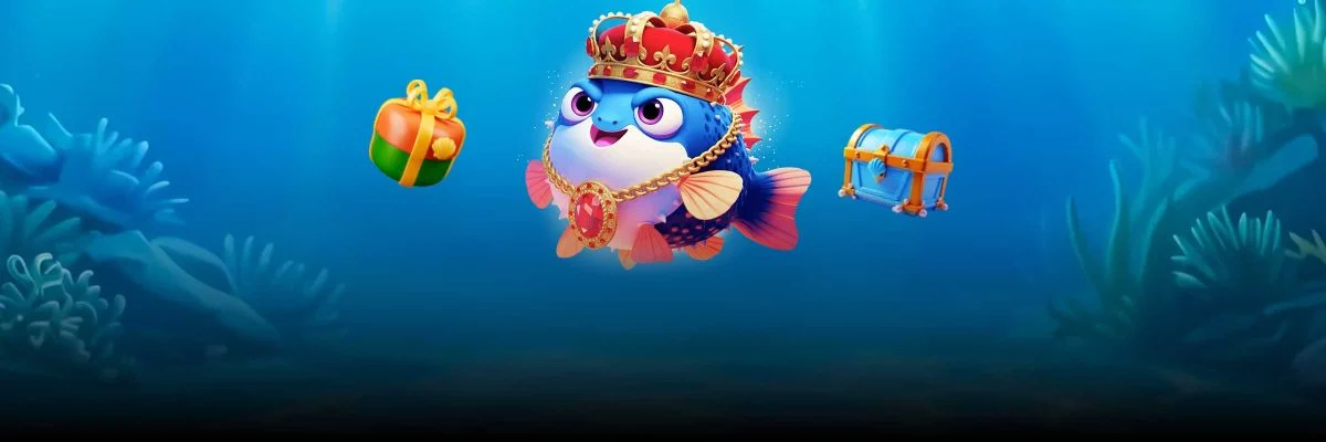 Fugu Casino – bekrönter Kugelfisch, das Maskottchen der deutschen Spielplattform